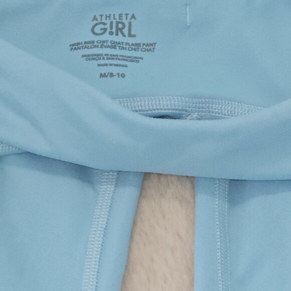 Girls Leggings Bundle S: M (8-10) Black, Aqua & Pale Blue Wide-Leg Active Pants - Picture 4 of 10